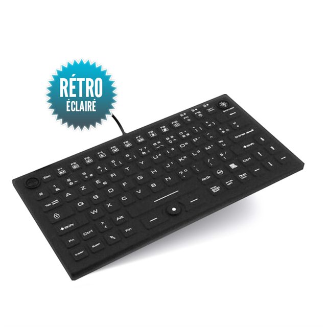 Wired waterproof rigid keyboard with small backlight