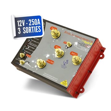 Lossless distributor 12V/250A three PRO SPLIT outputs