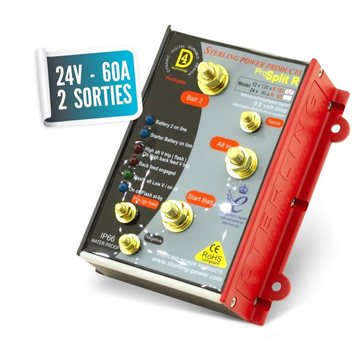 Lossless distributor 24V/60A with two PRO SPLIT outputs