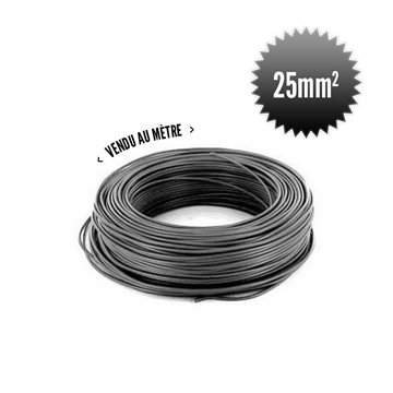 Single wire H07 V-K 25mm² black per meter