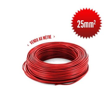 Single core wire H07 V-K 25mm² red per meter