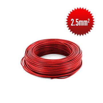 Single wire H07 V-K 2.5 mm² red corona 100m