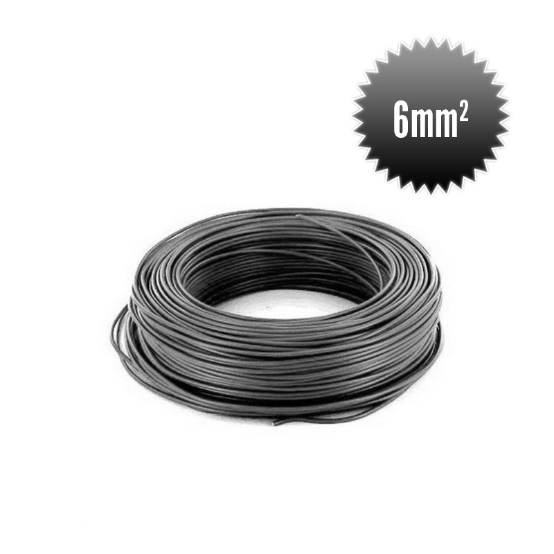 Single core wire H07 V-K 6mm² black crown 100m