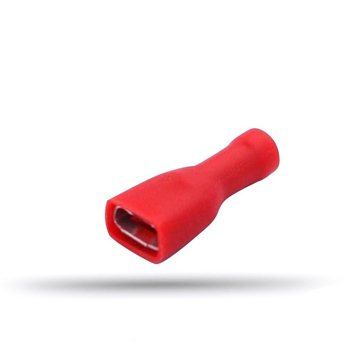 20 red insulated flat female cable lugs 0.5 to 1 mm² thickness 0.8 mm