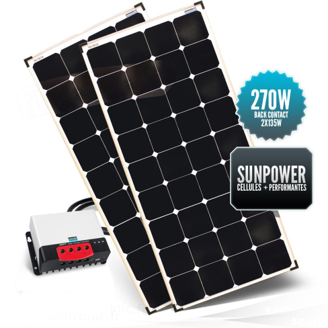 Kit solaire rigide Sunpower MPPT 270 W (2x135W)