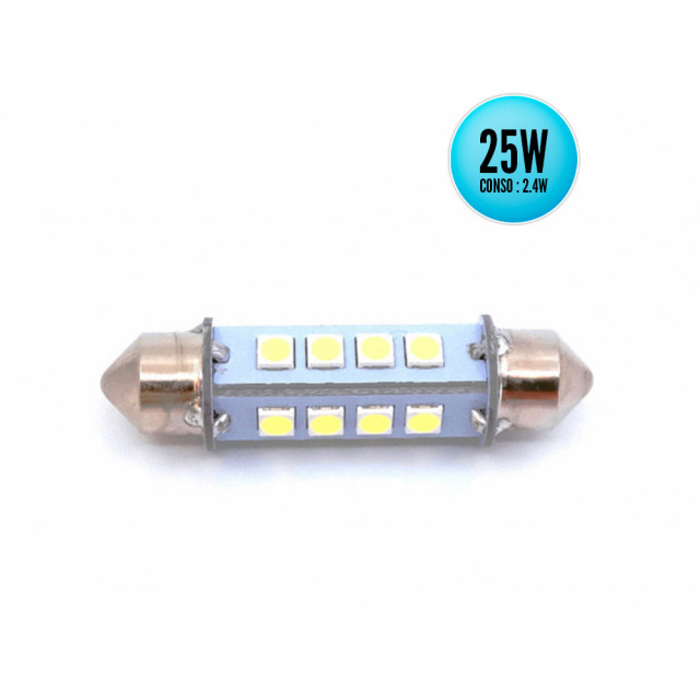 Multi-directional Cold White Shuttle Bulb - 16 SMD - 42mm
