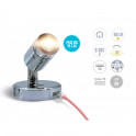 Short chrome-plated reading light with USB 2.4A charging socket